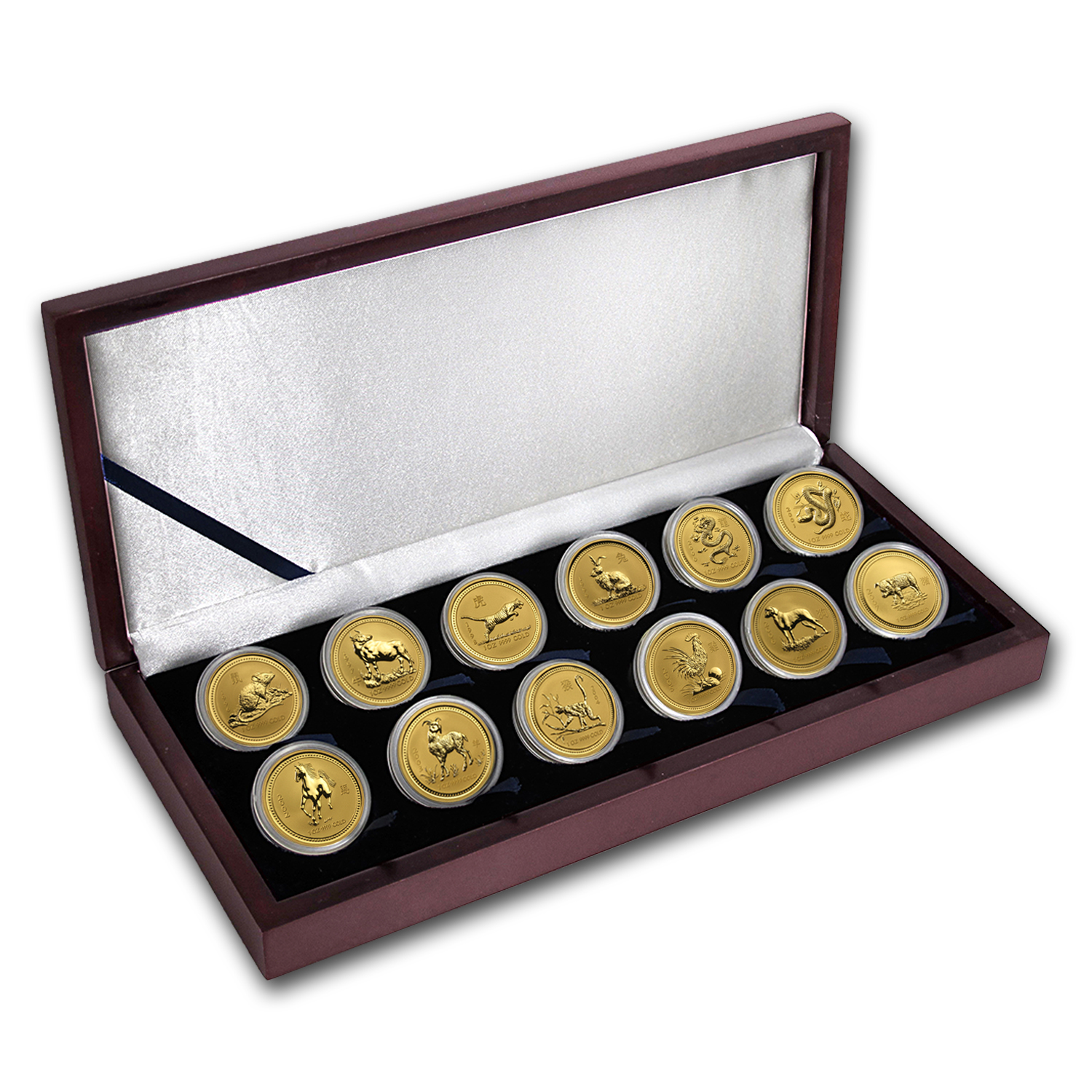 1996-2007 Australia 12-Coin 1 oz Gold Lunar Set BU (Series I